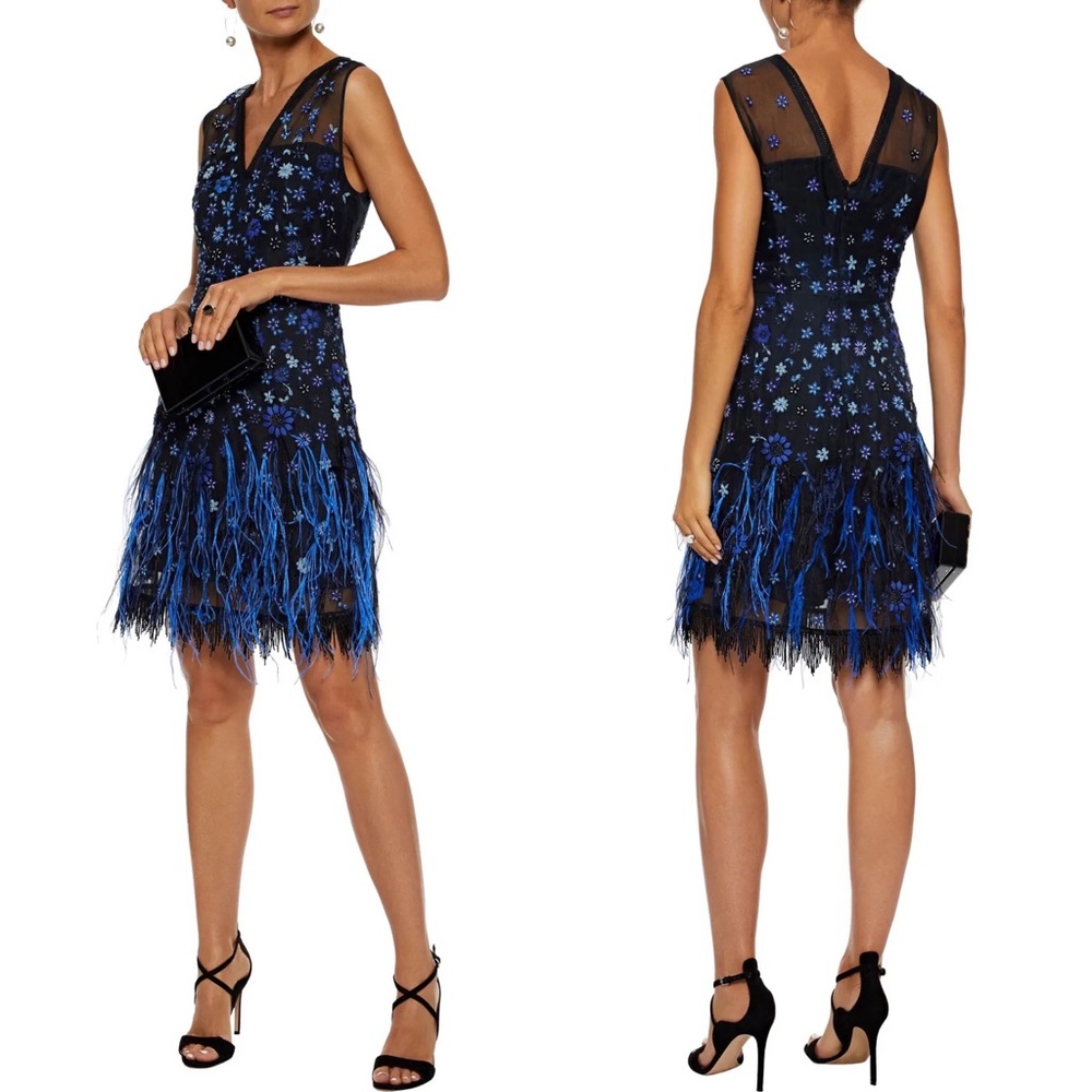 ELIE TAHARI Jayla Embellish Silk-Organza Dress NEW